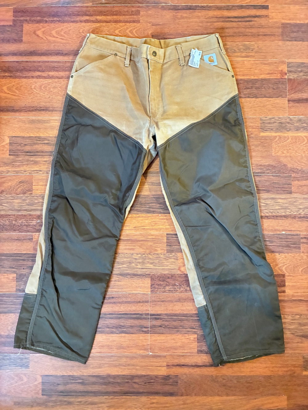 Men’s Carhartt Two-Tone Black and Tan Reinforced Cargo Work Pants